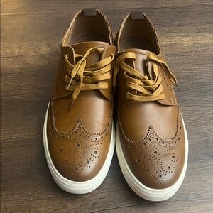 Elegant Tan Leather Derby Shoes